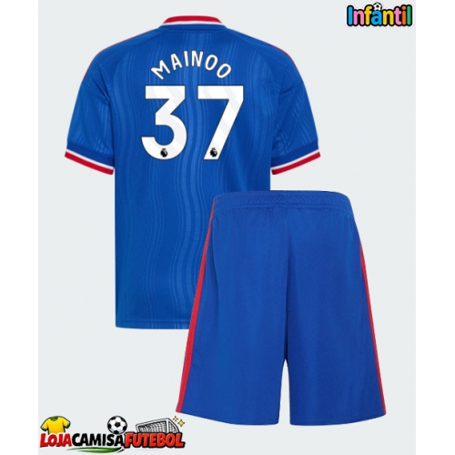 Camisa de Futebol Manchester United Kobbie Mainoo #37 Equipamento Secundário Infantil 2026-27 Manga Curta (+ Calças curtas)